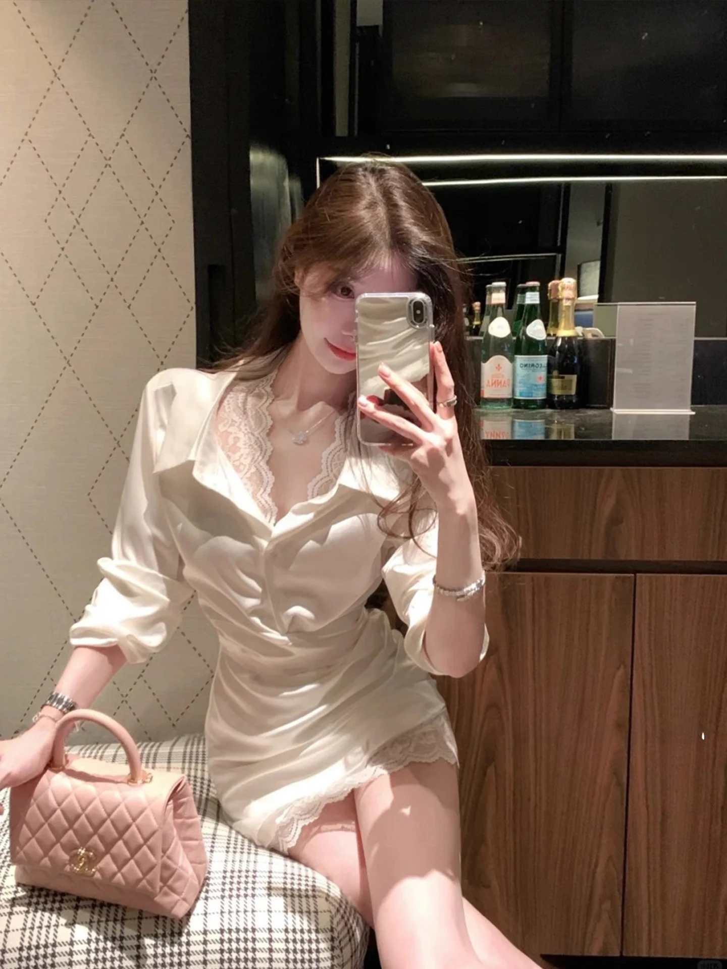 Strive Umei Design Sense Lace Splice Shirt Dress Women Sexy Pure Desire Wrap around Skirt High Waist Long Sleeve Short Dress
Strive Umei Design Sense Lace Splice Shirt Dress Women Sexy Pure Desire Wrap around Skirt High Waist Long Sleeve Short Dress