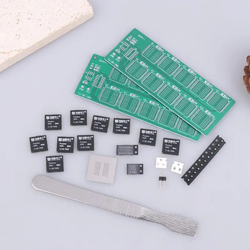 BGA Chip Soldering Practice Board Kit with Decimal Flowing Lights for Practical Training Loose Parts Included
BGA Chip Soldering Practice Board Kit with Decimal Flowing Lights for Practical Training Loose Parts Included