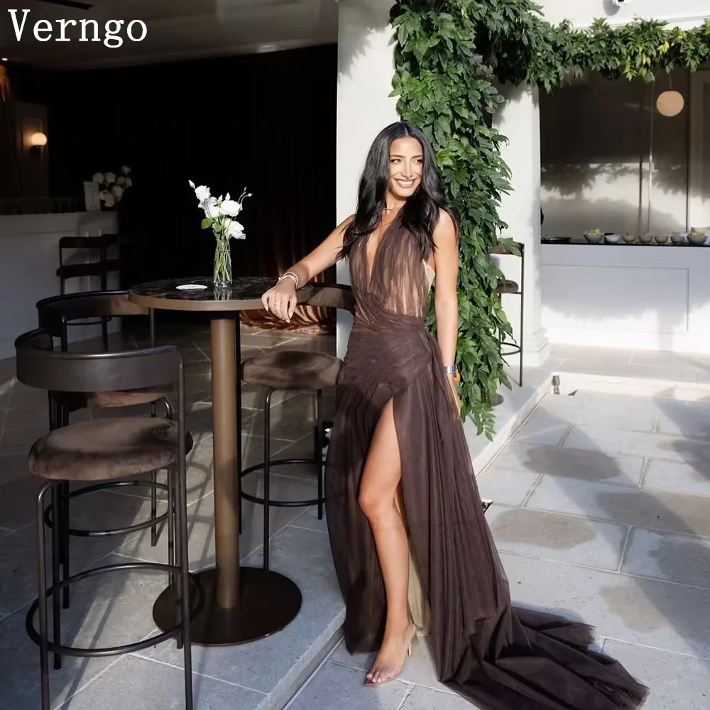 Verngo Brown Chiffon Evening Dress Strapless Maxi Side Slit Prom Dresses Elegant Party Gowns 2026 Customized
Verngo Brown Chiffon Evening Dress Strapless Maxi Side Slit Prom Dresses Elegant Party Gowns 2026 Customized