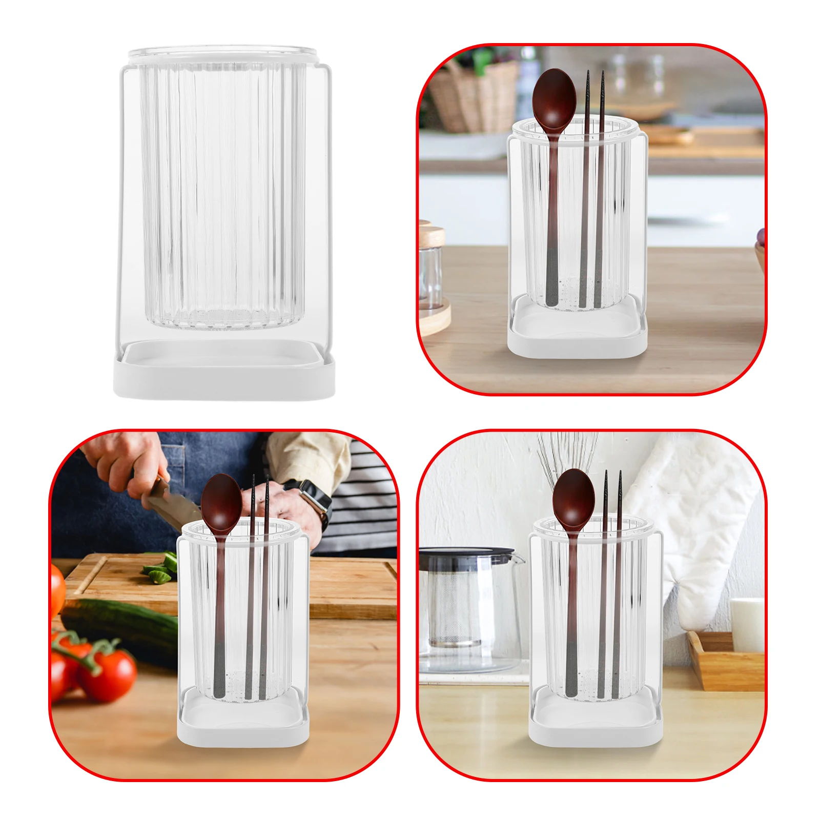 Utensil Chopstick Draining Spoon Holder Cutlery Holder Kitchen Counter White Single Cylinder Large Capacity Iron Silicone PET
Utensil Chopstick Draining Spoon Holder Cutlery Holder Kitchen Counter White Single Cylinder Large Capacity Iron Silicone PET