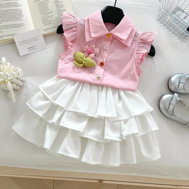 Summer Girls' Outfit2025New Children's Shirt Top Skirt Baby Girl Princess Two-Piece Set
Summer Girls' Outfit2025New Children's Shirt Top Skirt Baby Girl Princess Two-Piece Set