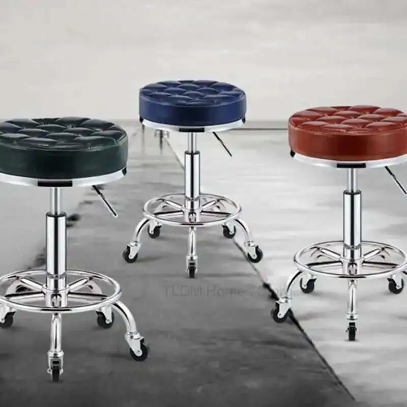 Nordic Leather Work Stool Salon Furniture Beauty Salon Round Stool with Wheels Professional Barbershop Hairdresser chair 의자
Nordic Leather Work Stool Salon Furniture Beauty Salon Round Stool with Wheels Professional Barbershop Hairdresser chair 의자