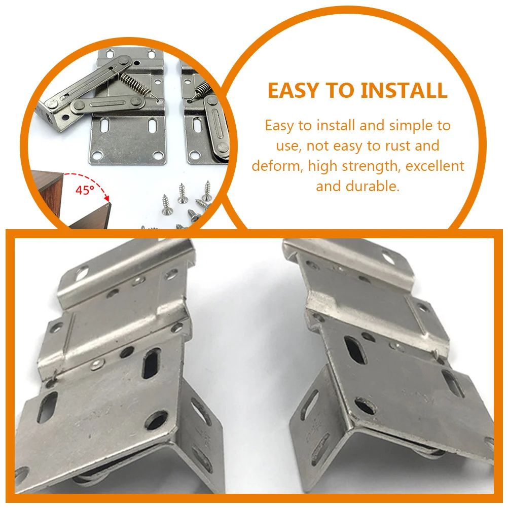 4Pcs 45 Degree Spring Hinges Thickened Rivets Strong Load Bearing Hidden Cabinet Door Hinges for Tip Out Tray Repair
4Pcs 45 Degree Spring Hinges Thickened Rivets Strong Load Bearing Hidden Cabinet Door Hinges for Tip Out Tray Repair