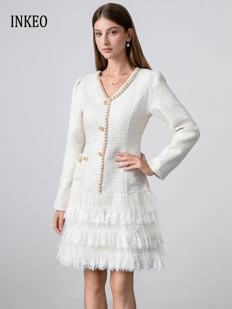 Party Women Tweed Lace patchwork dress 2025 Collection Long sleeve V-neck Mini dresses Elegant Spring Autumn vestidos 4D159
Party Women Tweed Lace patchwork dress 2025 Collection Long sleeve V-neck Mini dresses Elegant Spring Autumn vestidos 4D159
