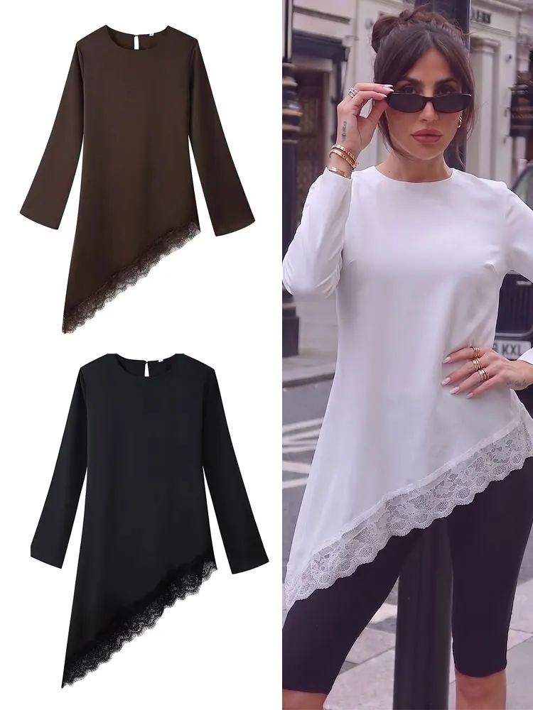 HH Vintage Womens Long Sleeve O Neck Elegant Party Shirt Solid Loose Casual Office Summer Vacation Asymmetrical Lace Hem Tops
HH Vintage Womens Long Sleeve O Neck Elegant Party Shirt Solid Loose Casual Office Summer Vacation Asymmetrical Lace Hem Tops