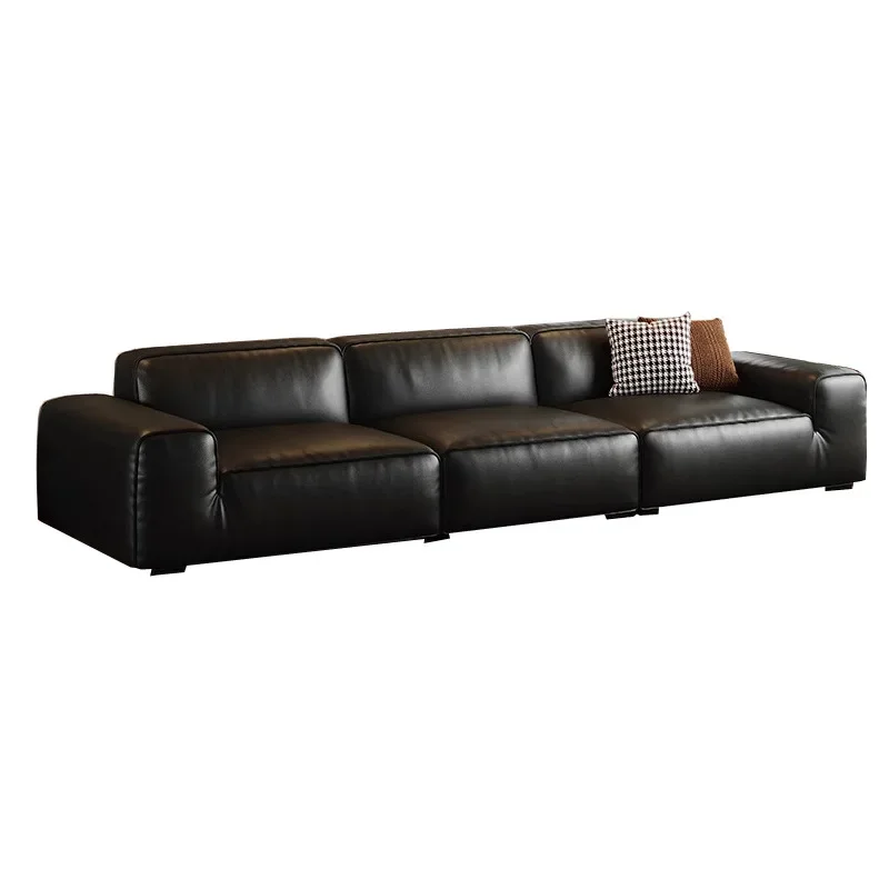 Italian minimalist leather sofa first layer cowhide living room three-person sofa modern simple straight row big black cow
Italian minimalist leather sofa first layer cowhide living room three-person sofa modern simple straight row big black cow