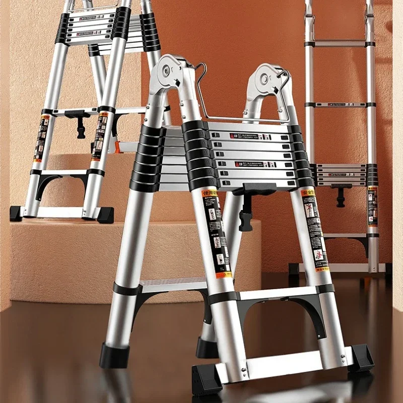 Minimalist Stainless Steel Telescopic Ladder Thickened Straight Ladder Folding Herringbone Ladder Portable Household Ladder
Minimalist Stainless Steel Telescopic Ladder Thickened Straight Ladder Folding Herringbone Ladder Portable Household Ladder