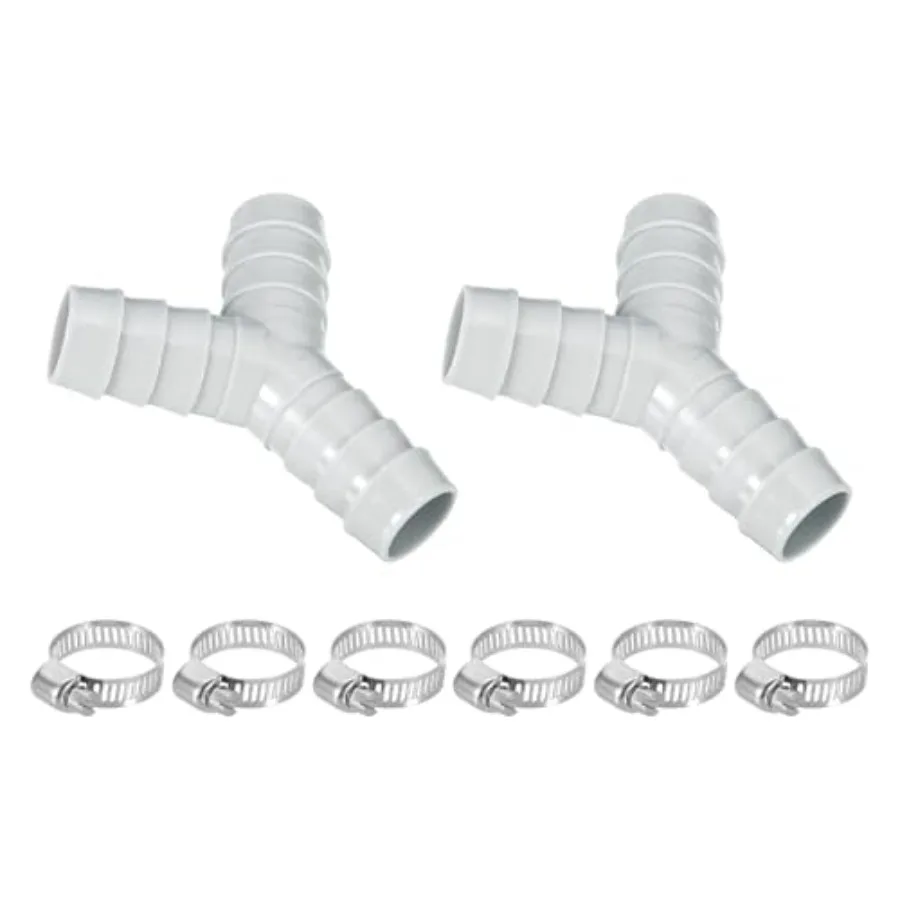 Washing Machine Hose Splitter Y-Type Reducer, 2Pcs Dishwasher Drain Hose Adapter Plastic Three-Way Split Pipe Connector with 6
Washing Machine Hose Splitter Y-Type Reducer, 2Pcs Dishwasher Drain Hose Adapter Plastic Three-Way Split Pipe Connector with 6