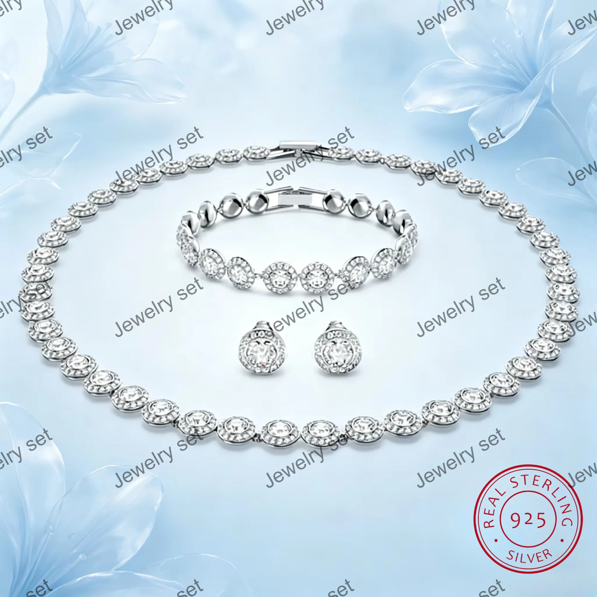 Sparkling Cubic Zirconia Jewelry Set (earrings+bracelet+necklace) Silver/gold/rose Gold Women's Wedding Party Fashionaccessories
Sparkling Cubic Zirconia Jewelry Set (earrings+bracelet+necklace) Silver/gold/rose Gold Women's Wedding Party Fashionaccessories