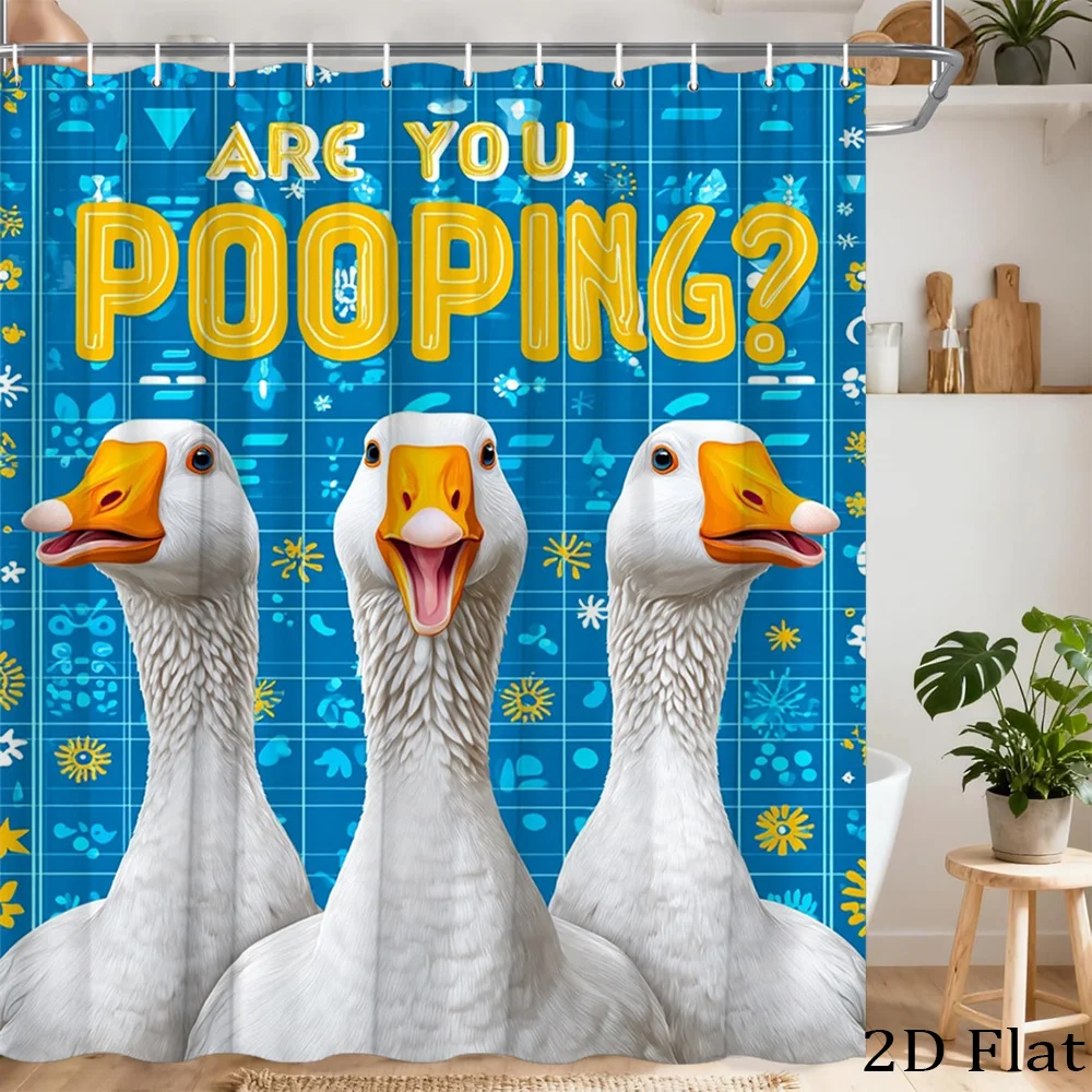 Funny Geese Pooping Shower Curtain Novelty Bathroom Decor Shower Liner Curtain for Kids Adults Humor Tropical Blue Pattern 180x1
Funny Geese Pooping Shower Curtain Novelty Bathroom Decor Shower Liner Curtain for Kids Adults Humor Tropical Blue Pattern 180x1