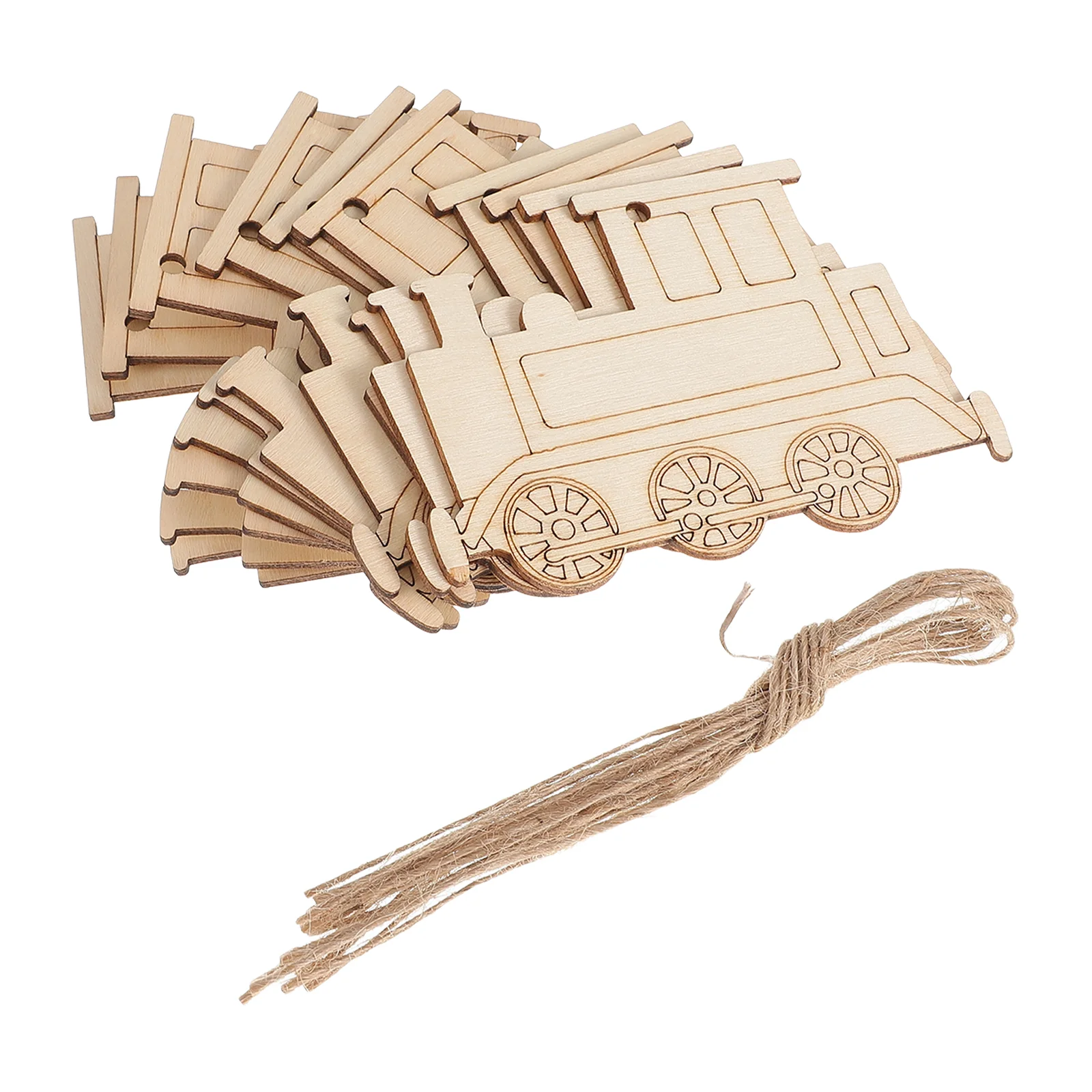 20Pcs Creative Wooden Pendant Train Shape DIY Hanging Ornament Door Wall Hanging Decoration Party Favors (Khaki)
20Pcs Creative Wooden Pendant Train Shape DIY Hanging Ornament Door Wall Hanging Decoration Party Favors (Khaki)