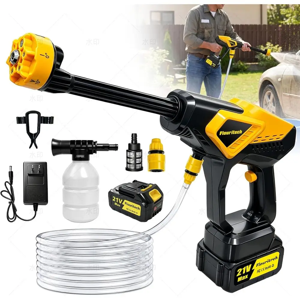 Portable 6-in-1 Nozzle Cleaning Tool with 16.4ft Hose, Foam Cannon, and Filter for Car, Garden, and Outdoor Cleaning
Portable 6-in-1 Nozzle Cleaning Tool with 16.4ft Hose, Foam Cannon, and Filter for Car, Garden, and Outdoor Cleaning