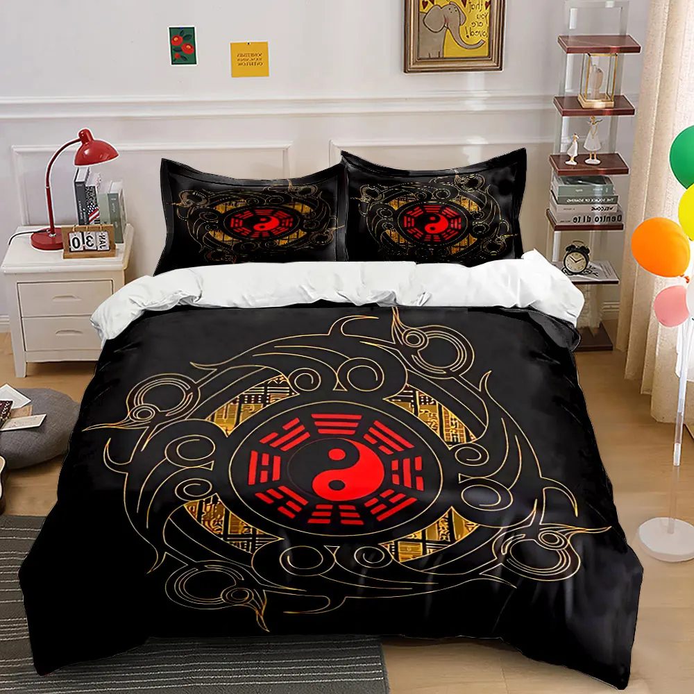 3Pcs Yin Yang Bedding Set, Ornate Bagua Symbol Print Duvet Cover + 2 Pillowcases, Spiritual Zen Decor
3Pcs Yin Yang Bedding Set, Ornate Bagua Symbol Print Duvet Cover + 2 Pillowcases, Spiritual Zen Decor
