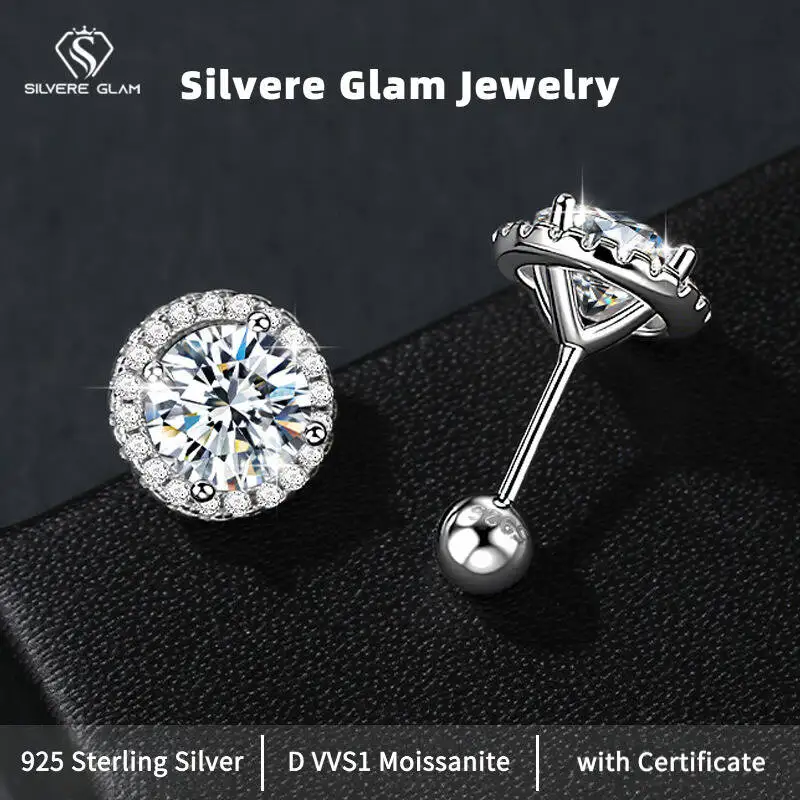 SG 0.3-1CT Moissanite Stud Earrings For Women Men 925 Sterling Silver Round Cut Stud Earrings D VVS1 Luxury Jewelry Gift
SG 0.3-1CT Moissanite Stud Earrings For Women Men 925 Sterling Silver Round Cut Stud Earrings D VVS1 Luxury Jewelry Gift