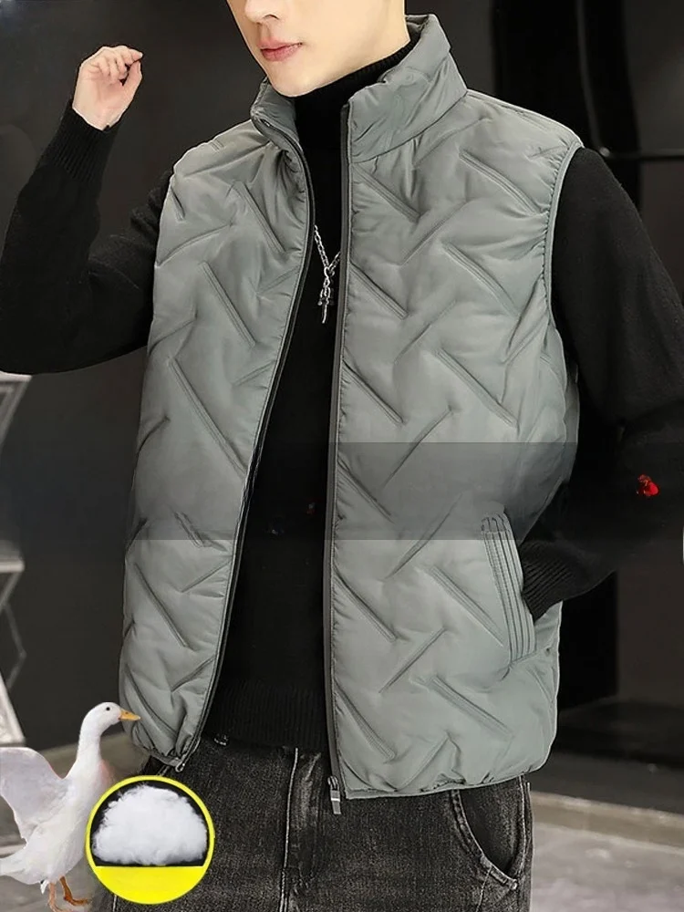 Men's Faionable Quilted Vest Svel Warm down Jaet Stand Collar Spor Outerwear Youthful Polyester Cosite Fiber
Men's Faionable Quilted Vest Svel Warm down Jaet Stand Collar Spor Outerwear Youthful Polyester Cosite Fiber
