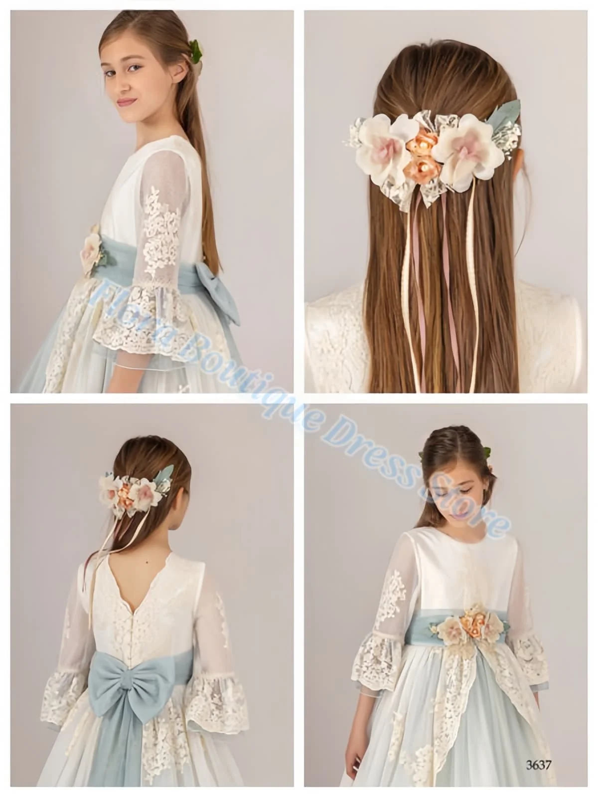 Custom Graceful Lace Princess Flower Girl Dress 2-14 Kids 3/4 Sleeves 3D Flower Belt Wedding Party Gown First Communion Dress
Custom Graceful Lace Princess Flower Girl Dress 2-14 Kids 3/4 Sleeves 3D Flower Belt Wedding Party Gown First Communion Dress