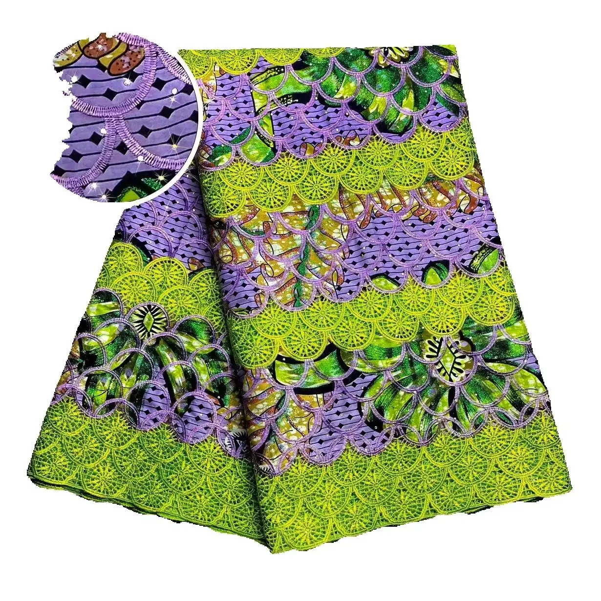 2026 100% Cotton African Glitter Wax Fabric 5Yards Soft Fashion Cord Lace for Women's Dresses Embroidery Sewing Lace 3C6
2026 100% Cotton African Glitter Wax Fabric 5Yards Soft Fashion Cord Lace for Women's Dresses Embroidery Sewing Lace 3C6