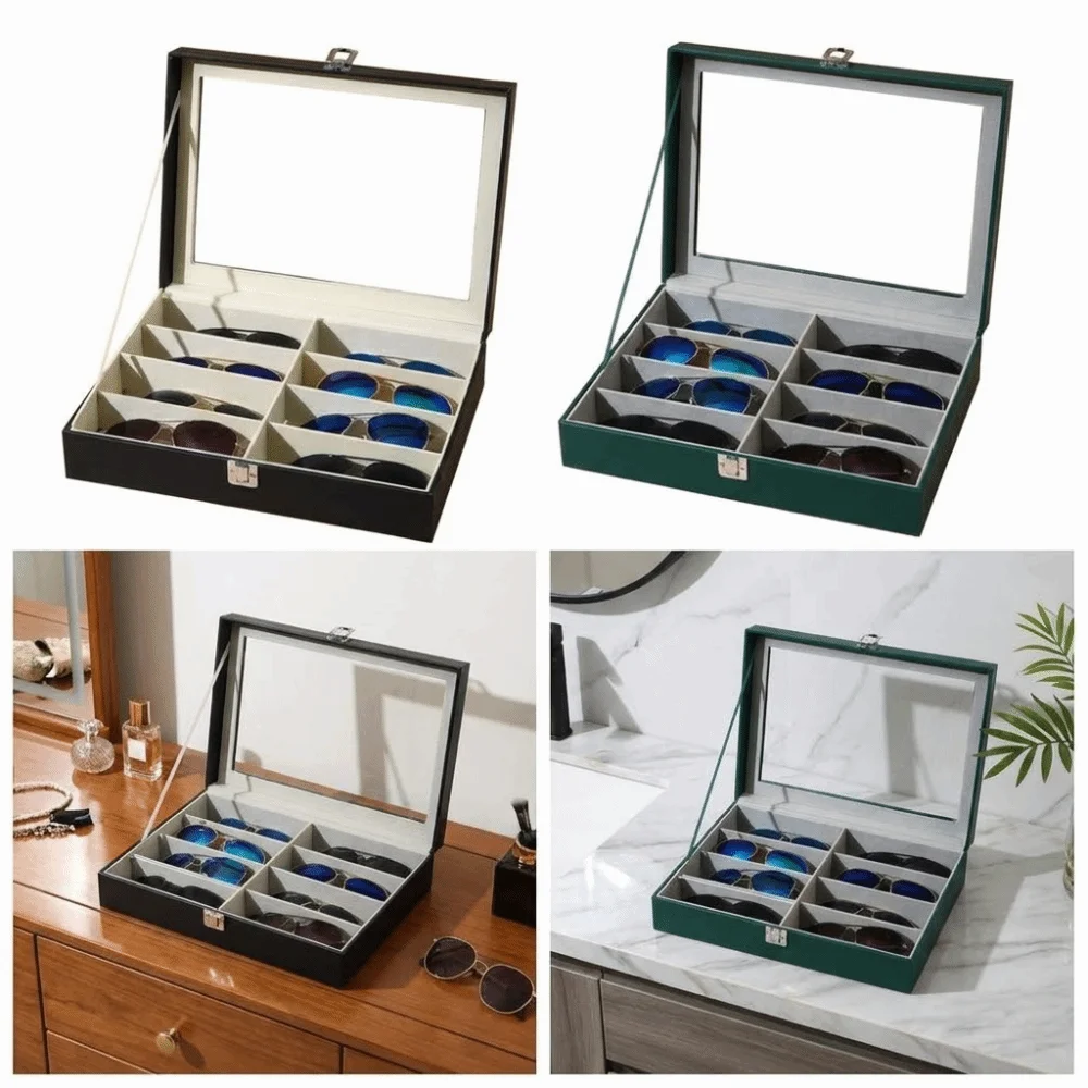 8‑Grid Sunglasses Display Case Clear View Multi Grid Eyeglasses Display Stand Dust-Proof Multi-Functional Glasses Storage Box
8‑Grid Sunglasses Display Case Clear View Multi Grid Eyeglasses Display Stand Dust-Proof Multi-Functional Glasses Storage Box