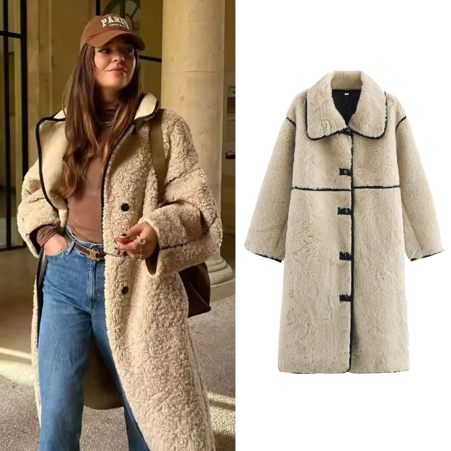 Women Fashion Long Faux Fur Coat Female Chic Turndown Collar Autumn Winter Warm Outerwear Lady Single-Breasted With Pocket Jacke
Women Fashion Long Faux Fur Coat Female Chic Turndown Collar Autumn Winter Warm Outerwear Lady Single-Breasted With Pocket Jacke