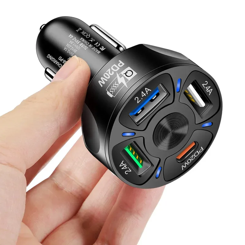 250W 5 Ports Car Charger Fast Charging PD QC3.0 USB C Car Phone Charger Type C Adapter In Car For IPhone
250W 5 Ports Car Charger Fast Charging PD QC3.0 USB C Car Phone Charger Type C Adapter In Car For IPhone