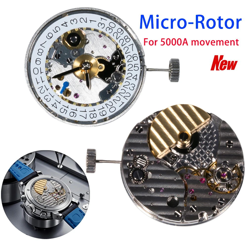 NEW 3 2.5 Hands Super Slim Micro-Rotor Automatic Mechanic Movement 5000A Movement date 3 O'clock Date Display Watchmaker Parts
NEW 3 2.5 Hands Super Slim Micro-Rotor Automatic Mechanic Movement 5000A Movement date 3 O'clock Date Display Watchmaker Parts