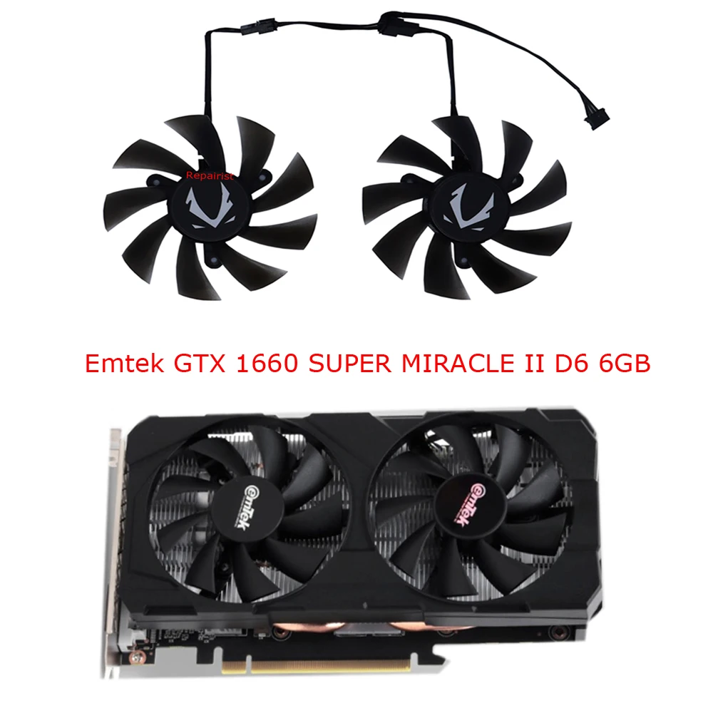 Grahics Video Cards Fan,VGA Cooler,2Pcs/Set CF9015H12S,GA92S2H,Replace PLA09215B12H,For EMTEK GTX 1660 SUPER MIRACLE II 6G
Grahics Video Cards Fan,VGA Cooler,2Pcs/Set CF9015H12S,GA92S2H,Replace PLA09215B12H,For EMTEK GTX 1660 SUPER MIRACLE II 6G