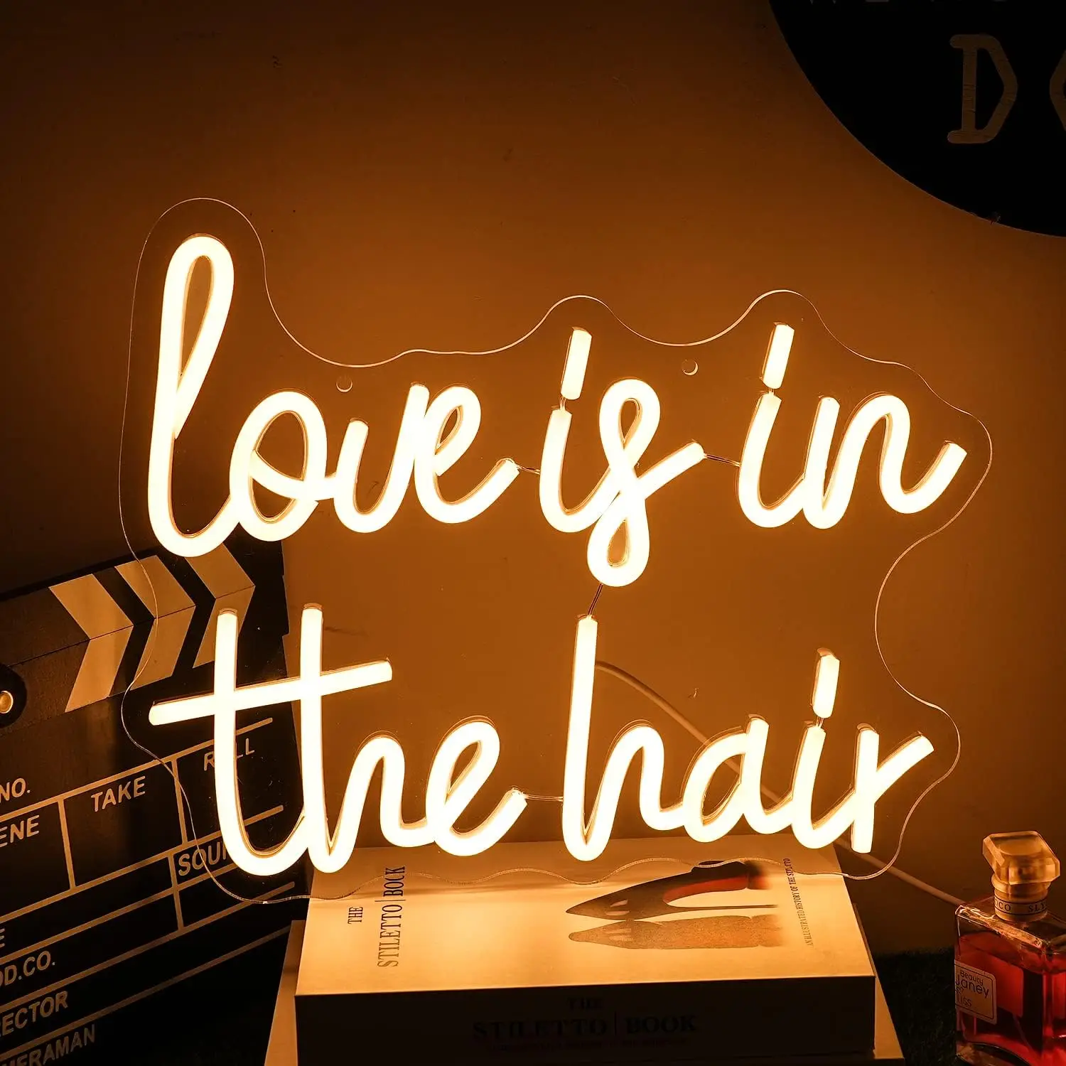 Party Neon Sign Love is in the Hair Trendy edgy sign, colorful sharp, crisp and clean
Party Neon Sign Love is in the Hair Trendy edgy sign, colorful sharp, crisp and clean