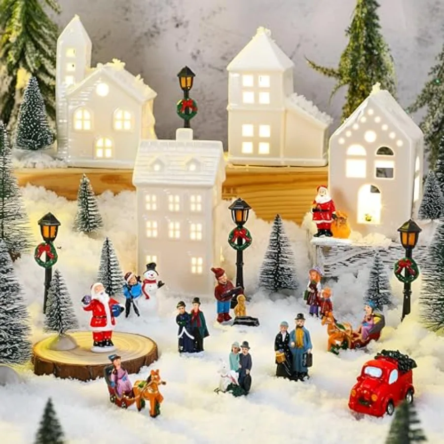 25 Pieces Christmas Village Sets Xmas Led Lighted Christmas Village Houses Mini Xmas Figurines Miniature for Collection Tableto
25 Pieces Christmas Village Sets Xmas Led Lighted Christmas Village Houses Mini Xmas Figurines Miniature for Collection Tableto