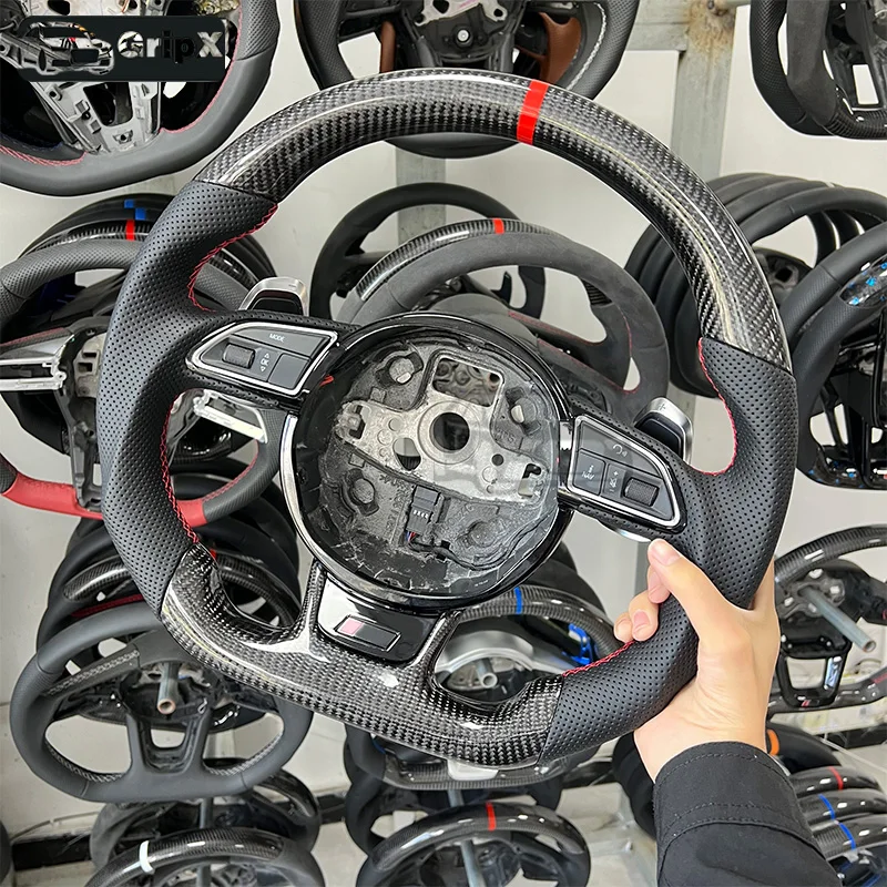Подходит для Audi A4 B8 A5 S3, рулевое колесо из углеродного волокна с плоской подошвой и кнопкой переключения передач, автомобильные детали 
Подходит для Audi A4 B8 A5 S3, рулевое колесо из углеродного волокна с плоской подошвой и кнопкой переключения передач, автомобильные детали