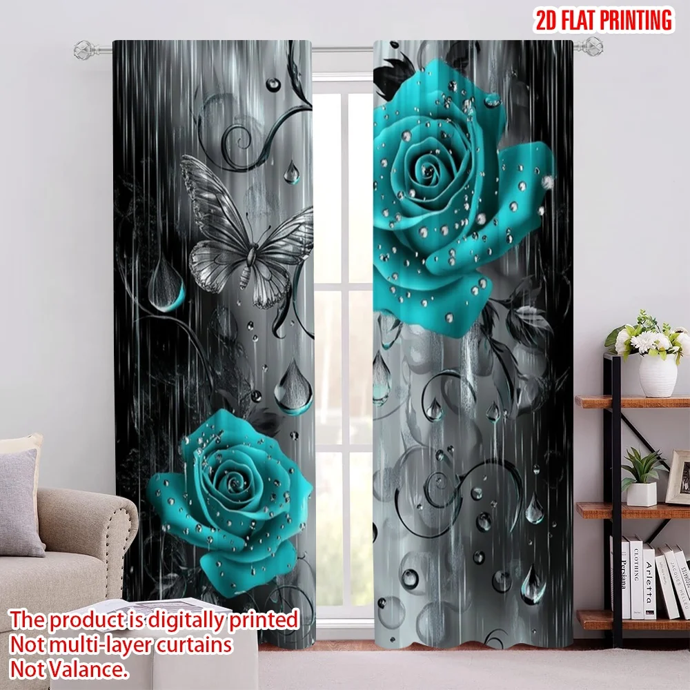 2pcs Window Drapes Turquoise Floral Raindrops Versatile Durable Polyester,Without Electricity Family Party Decoration for
2pcs Window Drapes Turquoise Floral Raindrops Versatile Durable Polyester,Without Electricity Family Party Decoration for