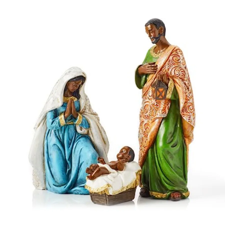 Black Nativity Set - Miniature Tabletop Holy Family Christmas Figurines - Set of 3 Hand Painted Polyresin Figurines - Mary, Jos
Black Nativity Set - Miniature Tabletop Holy Family Christmas Figurines - Set of 3 Hand Painted Polyresin Figurines - Mary, Jos
