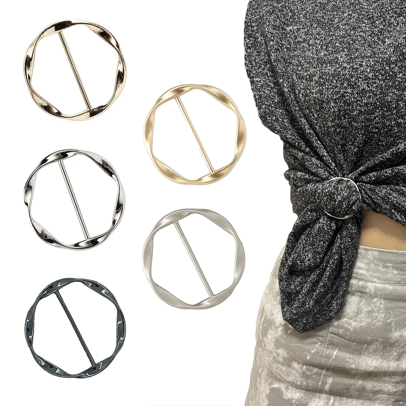 5 PCS Scarf Clips and Ring T Shirt Clip for Women Fashion Metal Circle Buckle for Clothes Hat Belt Decor
5 PCS Scarf Clips and Ring T Shirt Clip for Women Fashion Metal Circle Buckle for Clothes Hat Belt Decor