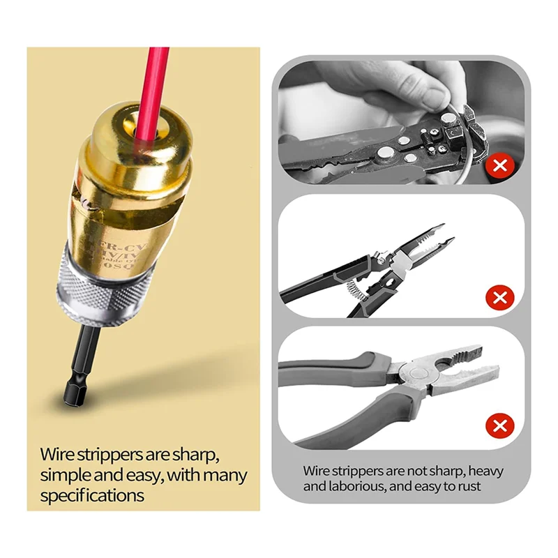 Wire Stripping Tools, Electric Wire Strippers For Drills, Wire Cutters For Drills, Quick Cable Stripping And Connectors Durable
Wire Stripping Tools, Electric Wire Strippers For Drills, Wire Cutters For Drills, Quick Cable Stripping And Connectors Durable