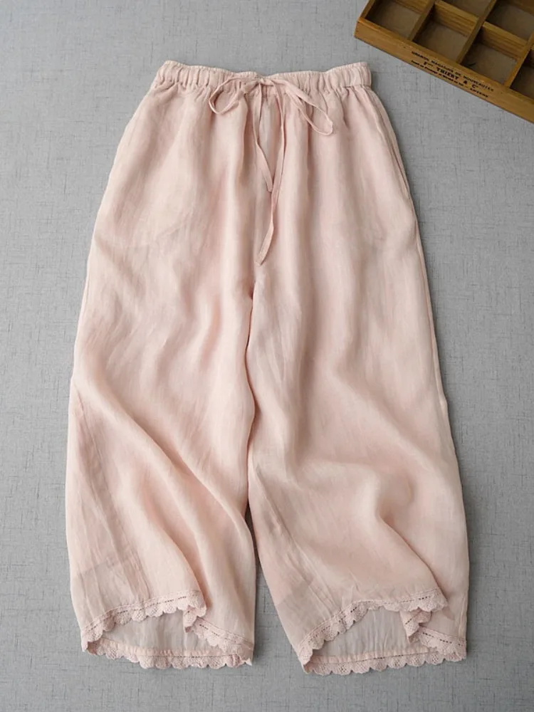 Ретро хлопковые и льняные широкие брюки женские летние с высокой талией драпированные повседневные льняные брюки с кружевной отделкой Seven Pants Commute Sle
Ретро хлопковые и льняные широкие брюки женские летние с высокой талией драпированные повседневные льняные брюки с кружевной отделкой Seven Pants Commute Sle