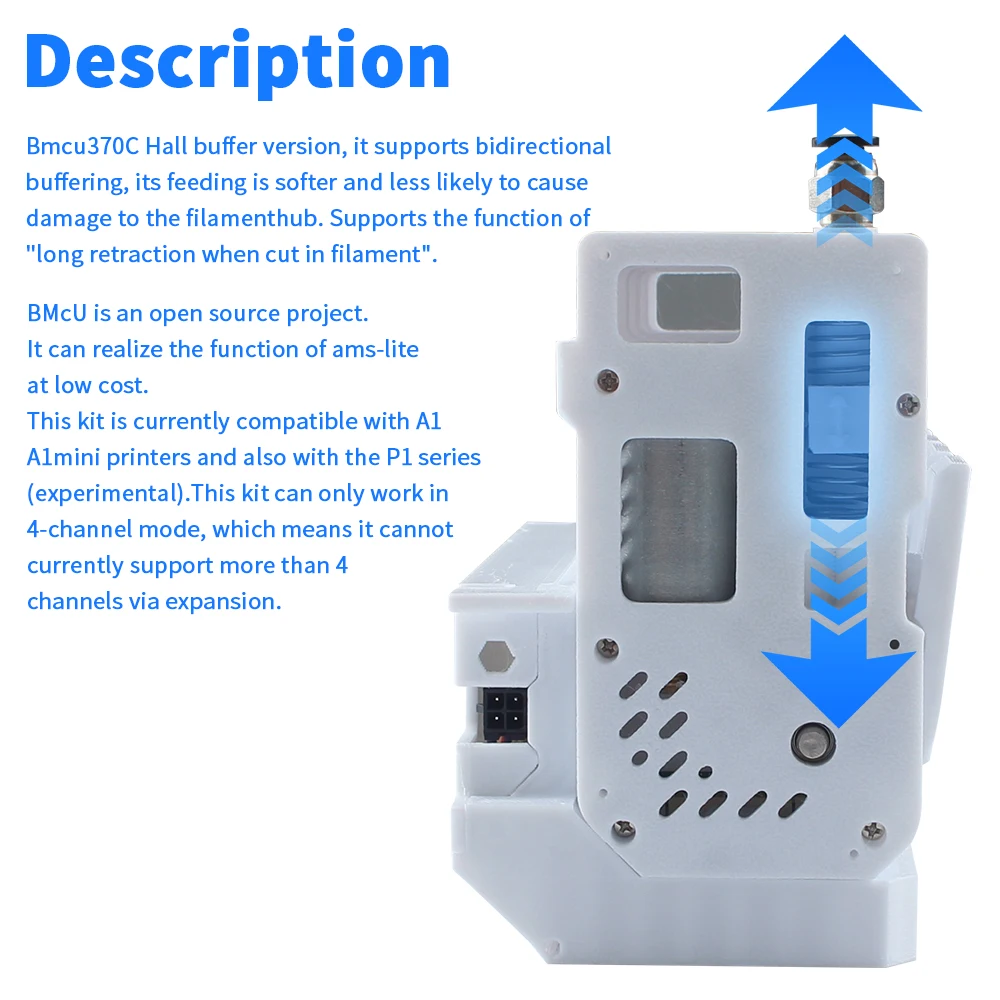 Toaiot Bmcu 370C AMS lite BMCU370C с автоматической подачей, датчиком Холла и двунаправленной буферизацией для 3D-принтеров серий A1, A1 MINI, P1, AMS MMU
Toaiot Bmcu 370C AMS lite BMCU370C с автоматической подачей, датчиком Холла и двунаправленной буферизацией для 3D-принтеров серий A1, A1 MINI, P1, AMS MMU
