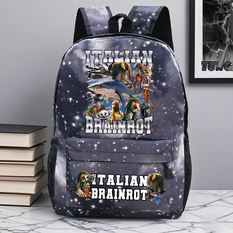 Italian Brainrot Children Backpack Tung Tung Tung Sahur Schoolbag for Kids Cartoon Cute Shoulders Book Bag Funny Meme Knapsack
Italian Brainrot Children Backpack Tung Tung Tung Sahur Schoolbag for Kids Cartoon Cute Shoulders Book Bag Funny Meme Knapsack