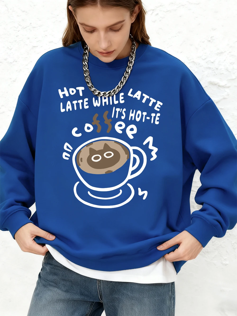 Популярная толстовка с принтом кота латте, женская базовая толстовка большого размера с круглым вырезом, зимний теплый пуловер с длинными рукавами, женская одежда для бега
Популярная толстовка с принтом кота латте, женская базовая толстовка большого размера с круглым вырезом, зимний теплый пуловер с длинными рукавами, женская одежда для бега