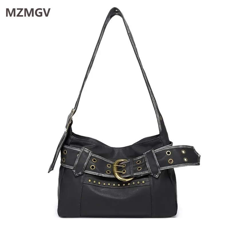 Y2k Women Punk Multi-pocket PU Leather Motorcycle Bag Large Capacity Soft Oil Wax Leather Rivets Tote Bag Female Shoulder Bag
Y2k Women Punk Multi-pocket PU Leather Motorcycle Bag Large Capacity Soft Oil Wax Leather Rivets Tote Bag Female Shoulder Bag