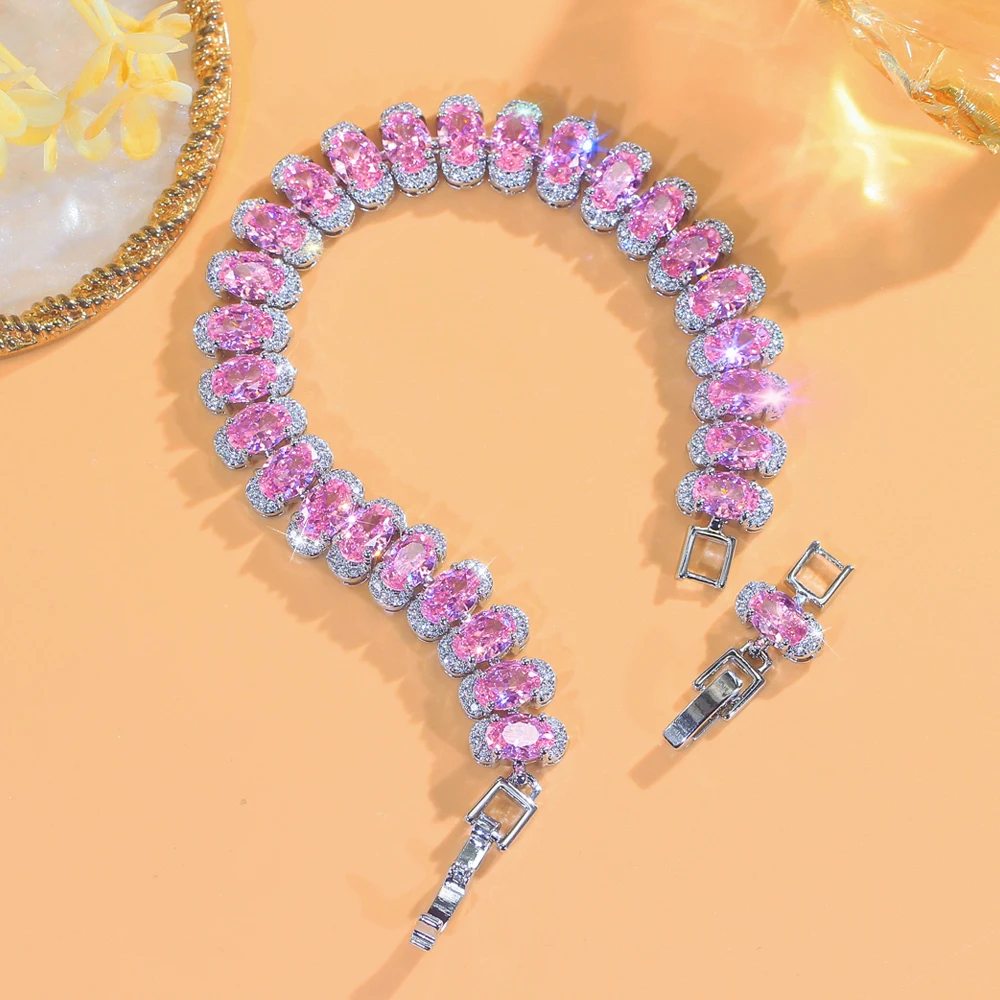 ThreeGraces New Fashion Brilliant Pink Zirconia Ellipse Shape Bridal Wedding Engagement Party Tennis Bracelet for Women BR452
ThreeGraces New Fashion Brilliant Pink Zirconia Ellipse Shape Bridal Wedding Engagement Party Tennis Bracelet for Women BR452