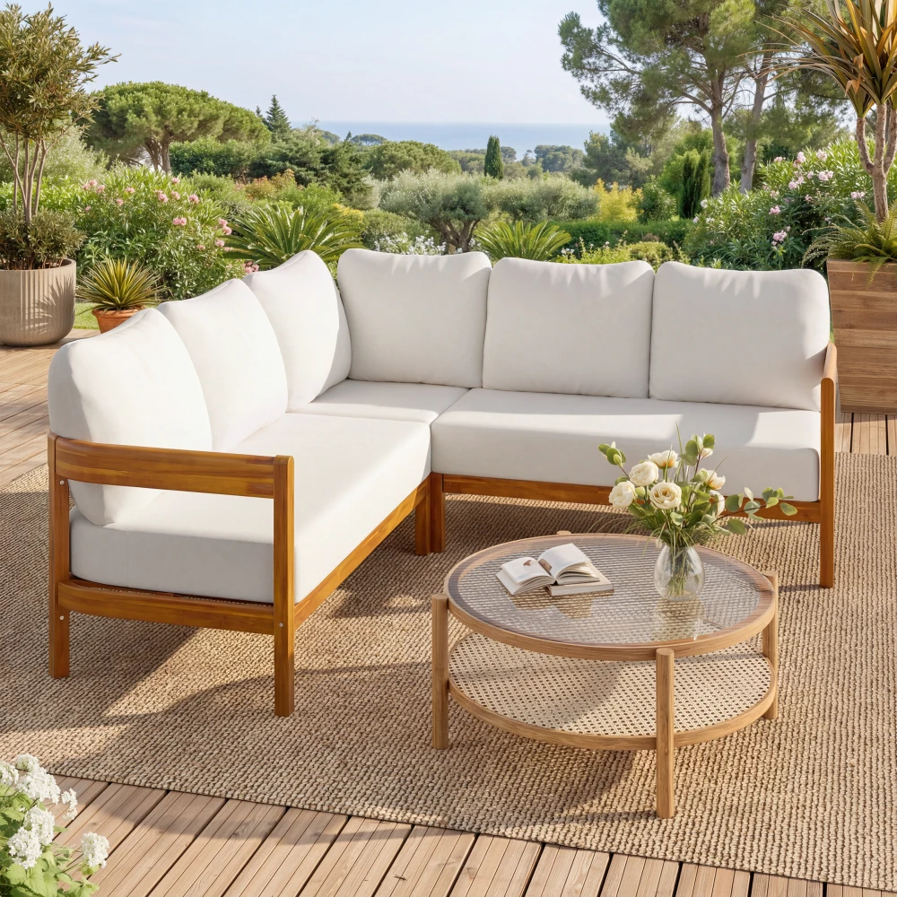 Acacia Solid Wood Patio Furniture Set, Outdoor Patio Conversation Furniture Set With 6 soft seat cushions and Backpack
Acacia Solid Wood Patio Furniture Set, Outdoor Patio Conversation Furniture Set With 6 soft seat cushions and Backpack