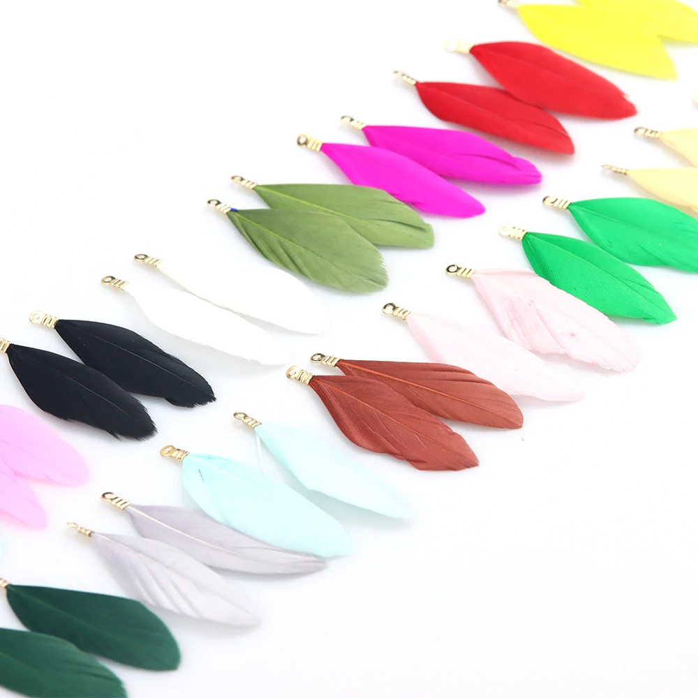 45mm 12pcs/KC Metal Head Multicolor Natural Feather Tassel Pendant DIY Bracelet Necklace Jewelry Accessories Charm
45mm 12pcs/KC Metal Head Multicolor Natural Feather Tassel Pendant DIY Bracelet Necklace Jewelry Accessories Charm