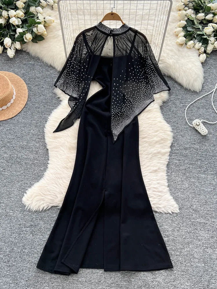 Ele Evening Gown Set for Women with Heavy Embroidery Diamond Net awl Wrap Waist Cinching Strap Fi Tail Dr
Ele Evening Gown Set for Women with Heavy Embroidery Diamond Net awl Wrap Waist Cinching Strap Fi Tail Dr