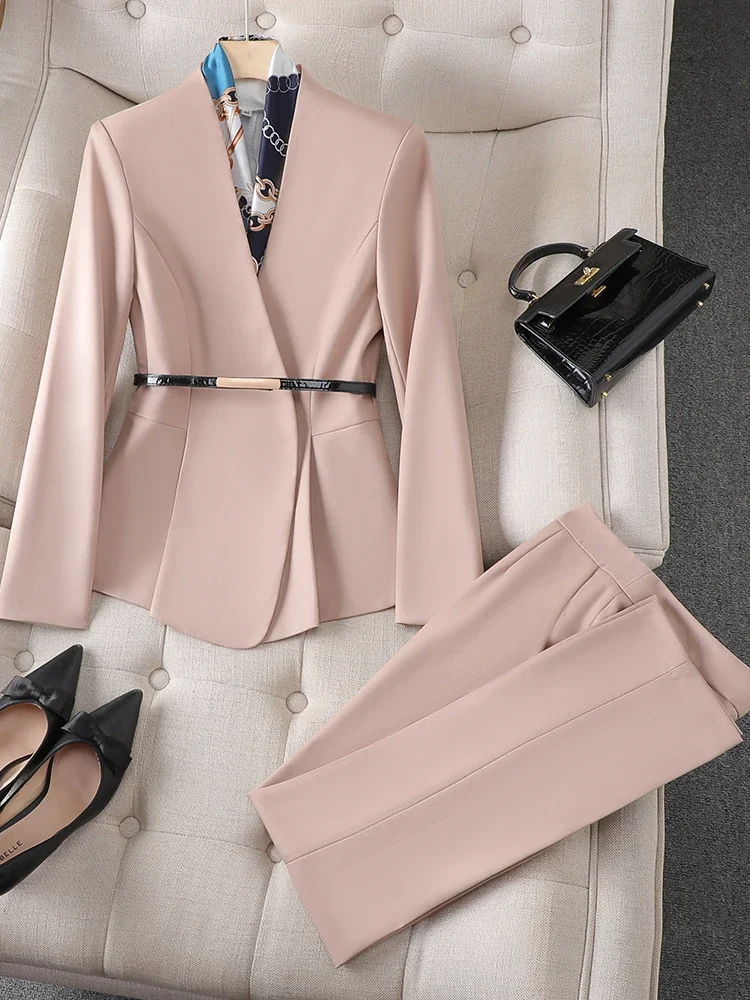Elegant Office Pant Suits Women Korean Fashion Long Sleeve V Neck Formal Blazer Trousers Autumn Winter 2 Piece Set
Elegant Office Pant Suits Women Korean Fashion Long Sleeve V Neck Formal Blazer Trousers Autumn Winter 2 Piece Set