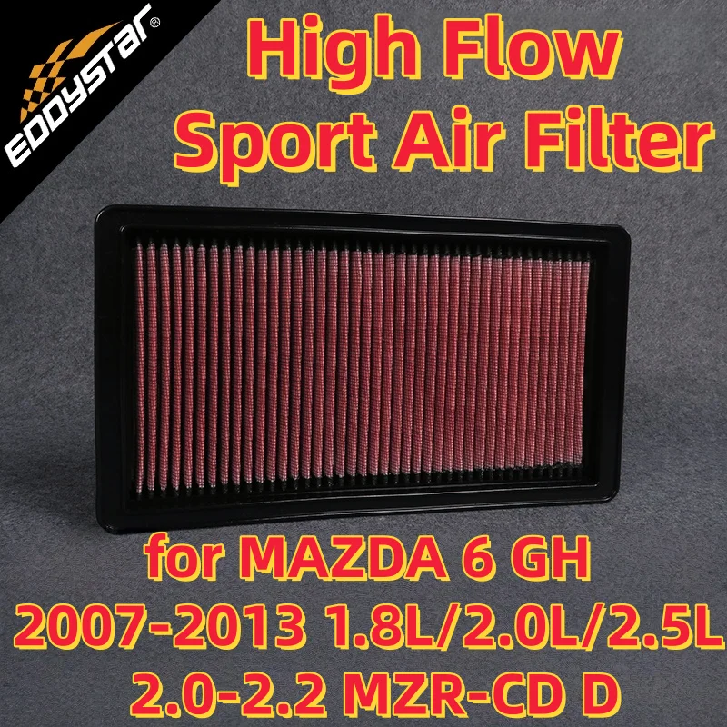 Спортивный воздушный фильтр с высоким расходом для MAZDA 6 GH 2007-2013 гг., 1,8 л/2,0 л/2,5 л 2,0-2,2 MZR-CD D, моющиеся гоночные впускные фильтры
Спортивный воздушный фильтр с высоким расходом для MAZDA 6 GH 2007-2013 гг., 1,8 л/2,0 л/2,5 л 2,0-2,2 MZR-CD D, моющиеся гоночные впускные фильтры