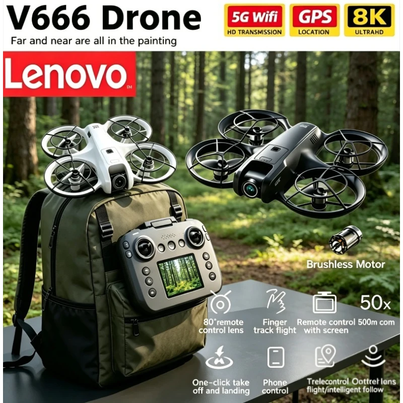 Professional WIFI 5G Dron Obstacle Avoidance, Lenovo V666 8K MINI Drone Brushless Altitude Headless Mode RC Quadcopter Toys.
Professional WIFI 5G Dron Obstacle Avoidance, Lenovo V666 8K MINI Drone Brushless Altitude Headless Mode RC Quadcopter Toys.