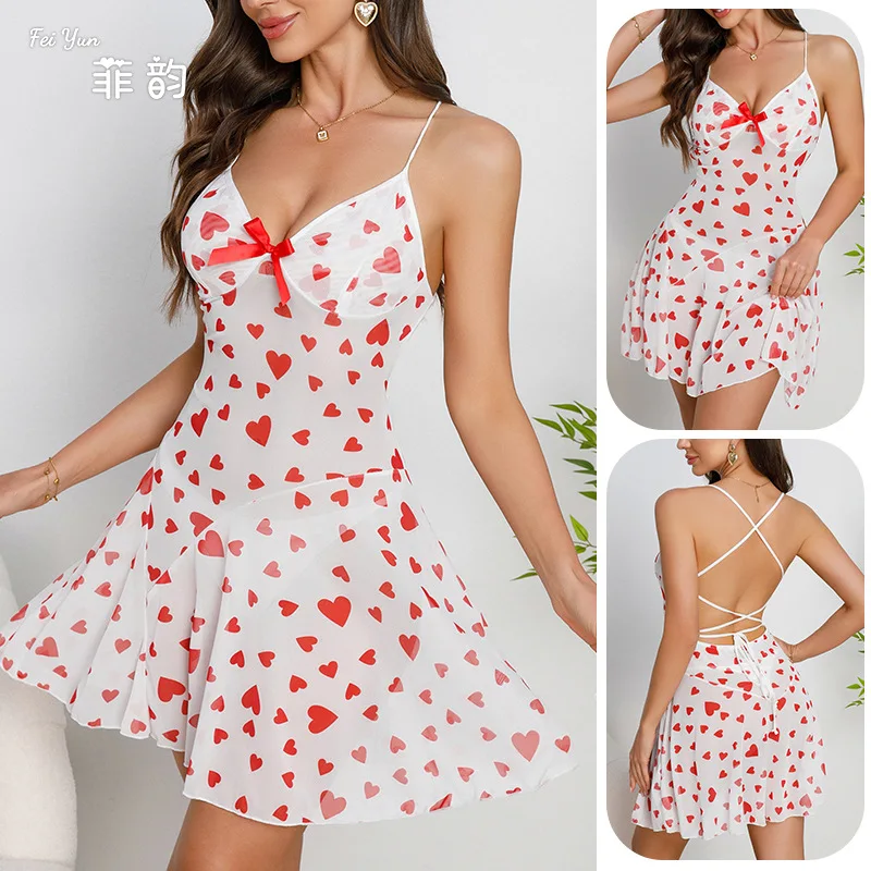 Ladies' summer sexy mesh camisole dresses heart-shaped nightgown backless dress camisones сексуальная женская
Ladies' summer sexy mesh camisole dresses heart-shaped nightgown backless dress camisones сексуальная женская