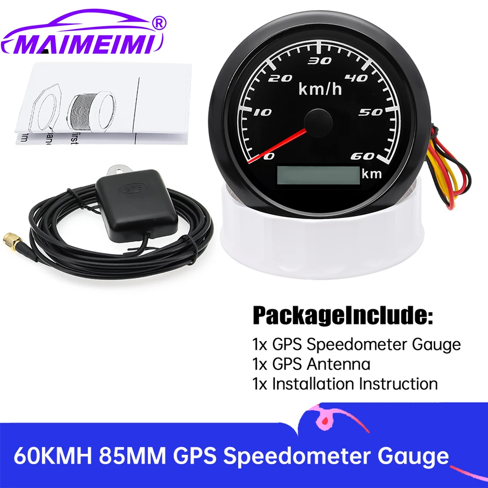85MM GPS Speedometer Gauge 60KMH Speed Gauge Meter with GPS Antenna 7 Colors Backlight Digital Pointer Instrument
85MM GPS Speedometer Gauge 60KMH Speed Gauge Meter with GPS Antenna 7 Colors Backlight Digital Pointer Instrument