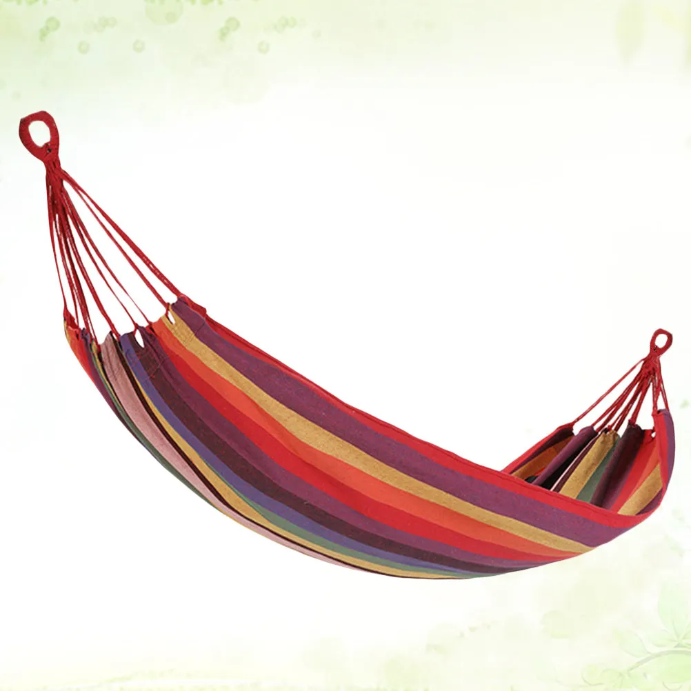 280X100Cm Canvas Hammock Striped Lightweight Portable Outdoor Swing For Camping Travel Garden Backpacking Multi-Functional
280X100Cm Canvas Hammock Striped Lightweight Portable Outdoor Swing For Camping Travel Garden Backpacking Multi-Functional
