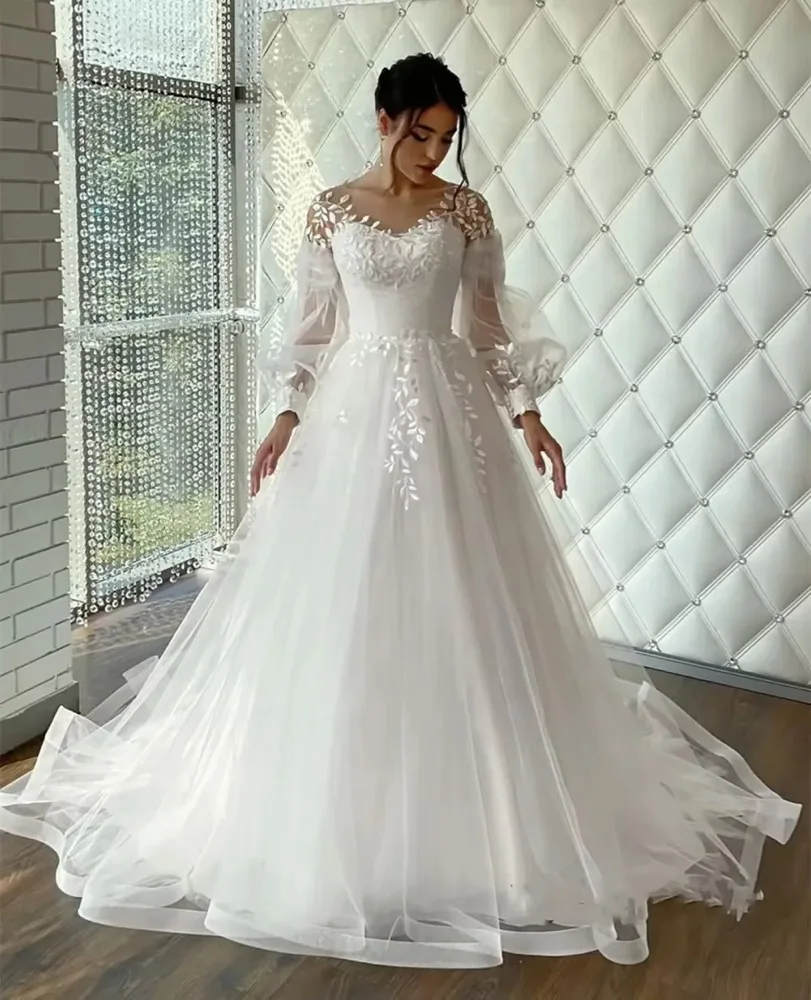 CustomizedLantern Sleeve Ball Gown Wedding Dresses Lace Appliques Bridal Dress Puffy Tulle Skirt Princess Robe Vestidos De Noiv
CustomizedLantern Sleeve Ball Gown Wedding Dresses Lace Appliques Bridal Dress Puffy Tulle Skirt Princess Robe Vestidos De Noiv
