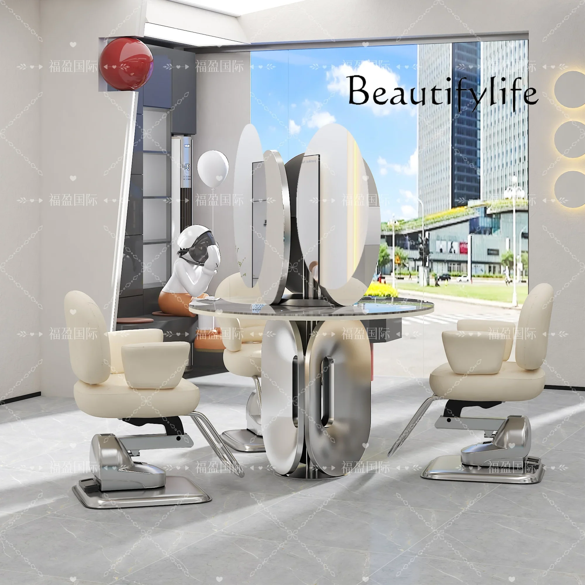 HH Floor-to-ceiling three-sided mirror for hair cutting mirror for hair dressing mirror for hair salon
HH Floor-to-ceiling three-sided mirror for hair cutting mirror for hair dressing mirror for hair salon